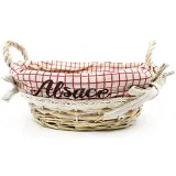 Panier avec anses en Osier et Tissu Alsacien 23 cm