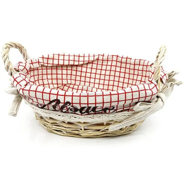 Panier avec anses en Osier et Tissu Alsacien 23 cm