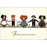 Tendre Pensée d'Alsace Hansi Postcard