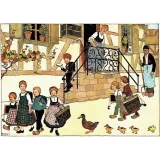 Postcard The Departure for the Hansi School