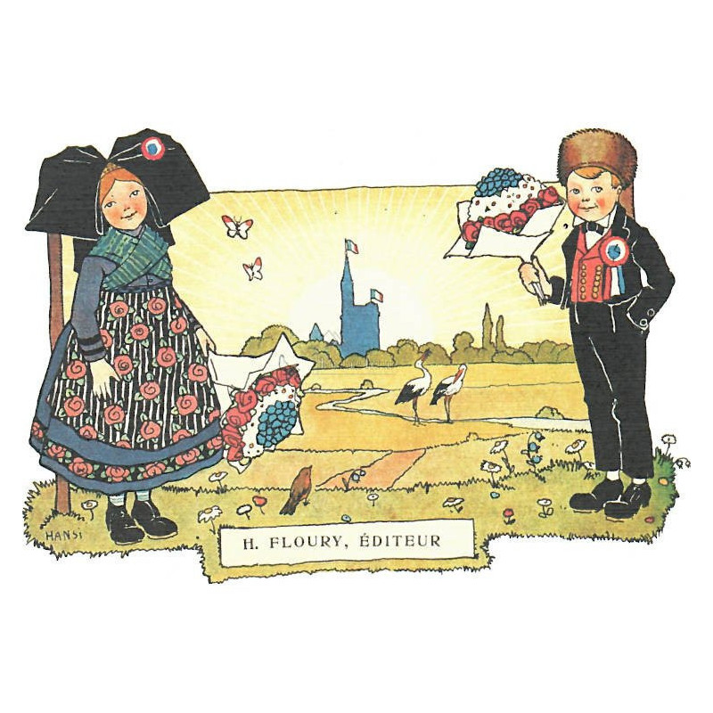 Postkarte Alsace Hansi Glücklich