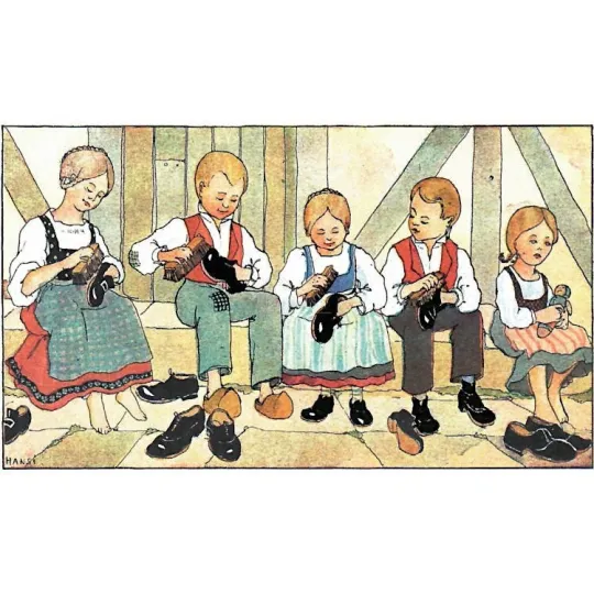 Carte postale Hansi les Cireurs de Chaussures