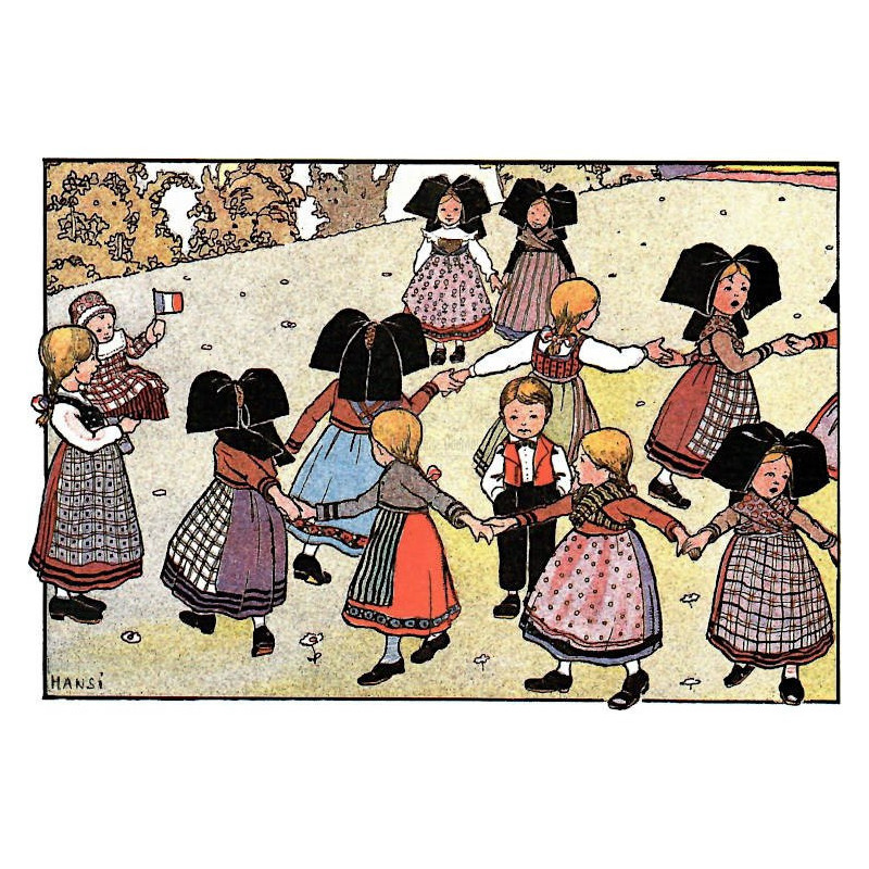 Carte postale Hansi Une Ronde d'Enfants