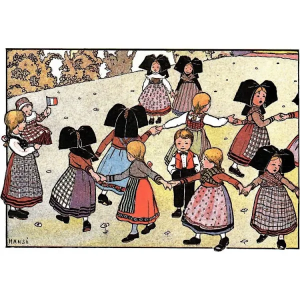 Carte postale Hansi Une Ronde d'Enfants