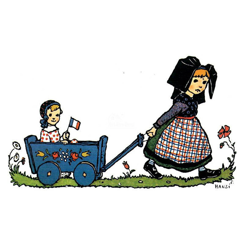 Carte Postale Je promène ma petite soeur Hansi