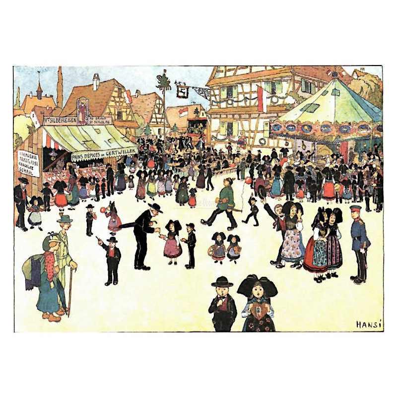 Postkarte Hansi Fest Dorf von Gertwiller