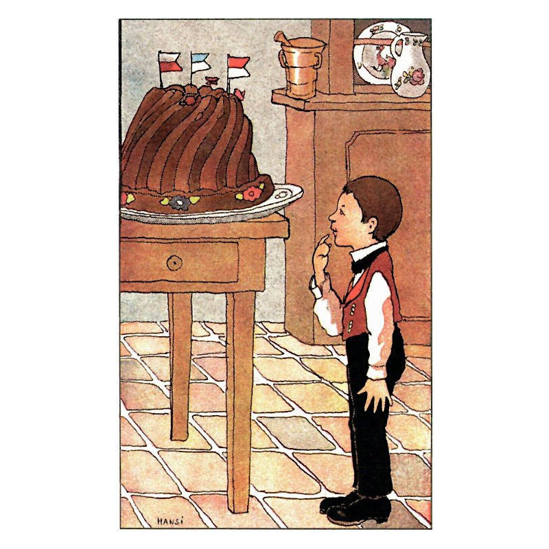 Postkarte der kleine Feinschmecker Hansi