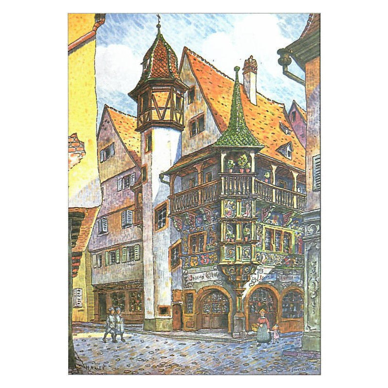 Hansi-Postkarte im Colmarer Haus Martin Schongauer