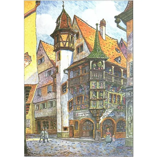 Postcard Hansi in the House of Colmar Martin Schongauer