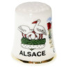 Porcelain Thimble with Village, Stork and Town Center decor Obernai