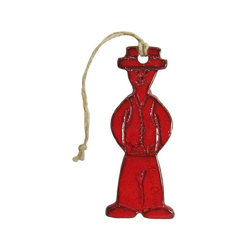 Alsatian red in earthenware to suspend