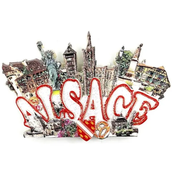 Magnet décoratif Maisons Alsaciennes nacrés