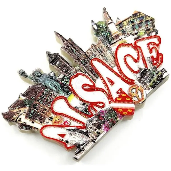 Magnet décoratif Maisons Alsaciennes nacrés