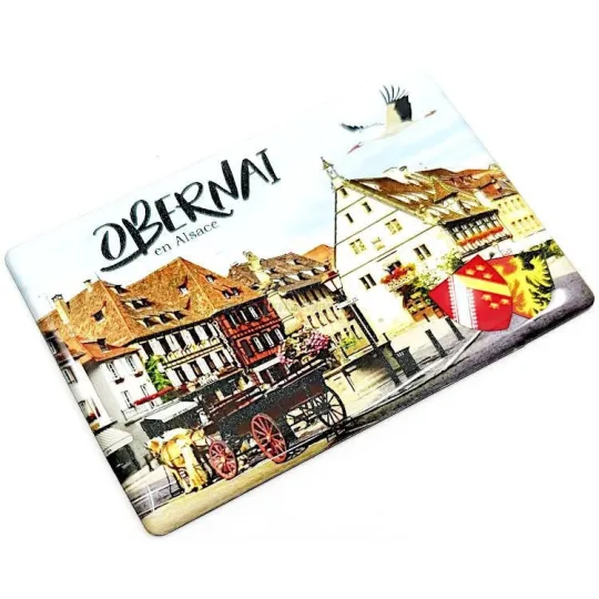 Decoratieve Magneet Marktplein en Wapen Obernai