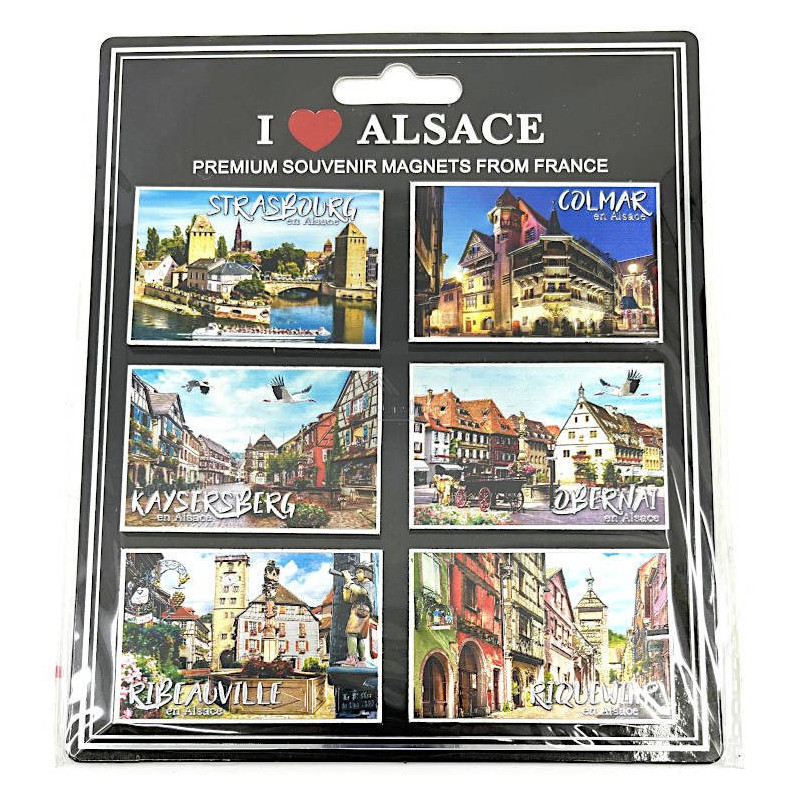 Set of 6 Sparkling Alsace Villages Decorative Magnets