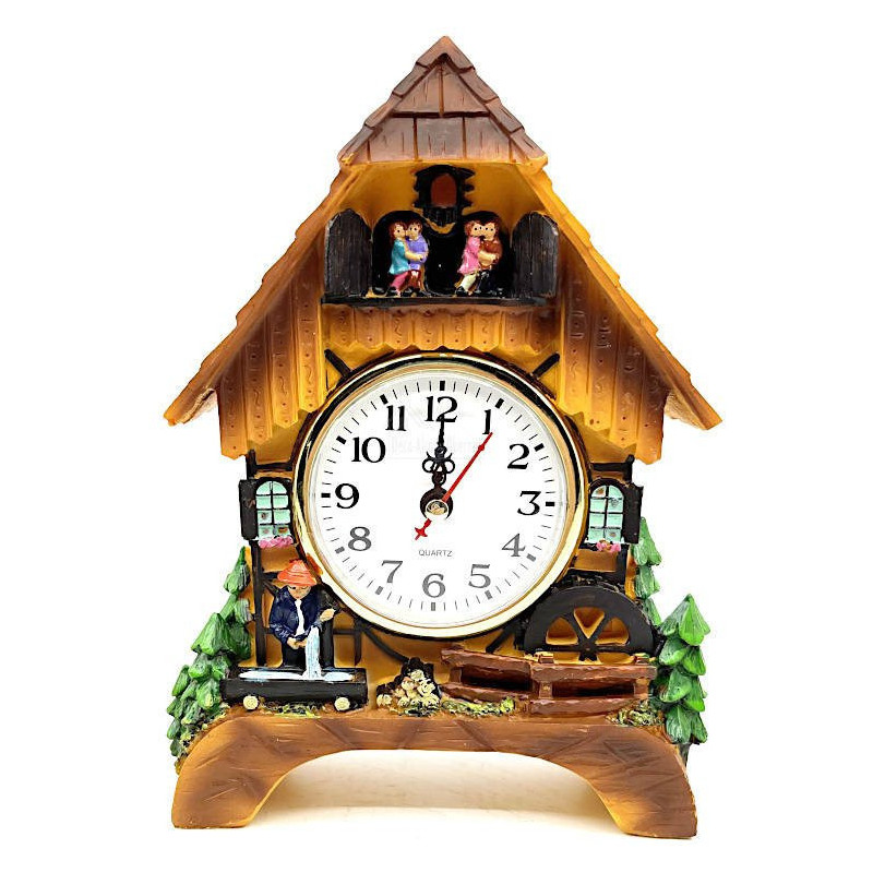 Cuckoo Clock with a water wheel and a quartz watch