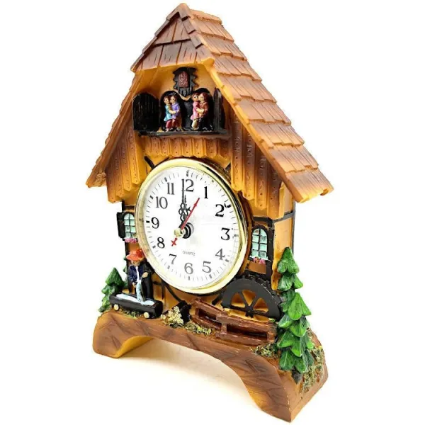 Kuckucksuhr mit Müller-Dekor und Uhr mit Quarzwerk