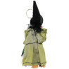 Keyring Witch of Alsace with broom green dress 17 cm