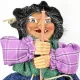 Sorcière d'Alsace à suspendre robe violette et Houx 32 cm