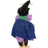 Elsässische Hexe zum Aufhängen mit violettem Kleid und Stechpalme 32 cm