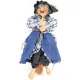 Sorcière d'Alsace à suspendre robe bleue et Houx 32 cm