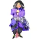 Sorcière d'Alsace à suspendre robe satinée violette 25 cm