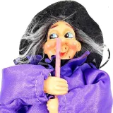 Sorcière d'Alsace à suspendre robe satinée violette 25 cm