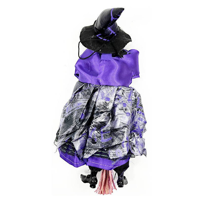 Sorcière d'Alsace à suspendre robe satinée violette 25 cm