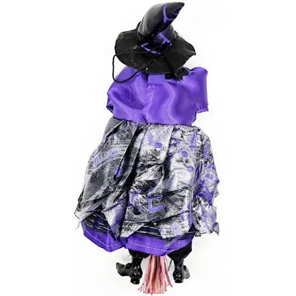 Sorcière d'Alsace à suspendre robe satinée violette 25 cm