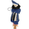 Hexe aus dem Elsass blaues Kleid mit Streifen 20 cm