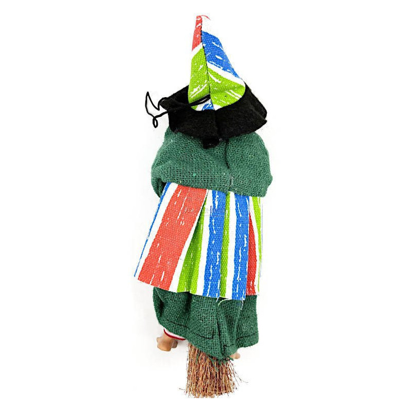 Alsatian Witch green dress and multi-coloured stripes 20 cm