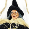 Black Alsatian witch with scarf to hang Welcome 28 cm