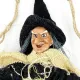 Sorcière d'Alsace noire avec foulard suspendue Bienvenue 28 cm