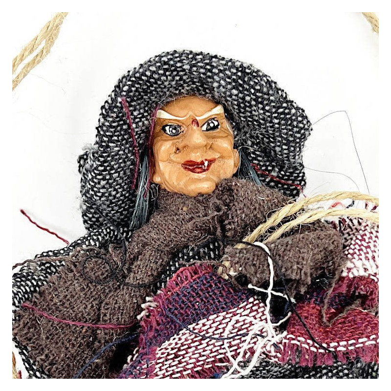 Witch of Alsace anthracite with scarf hanging welcome 28 cm