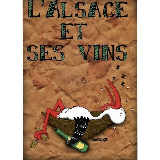 Carte Postale Cigogne L'Alsace et ses Vins
