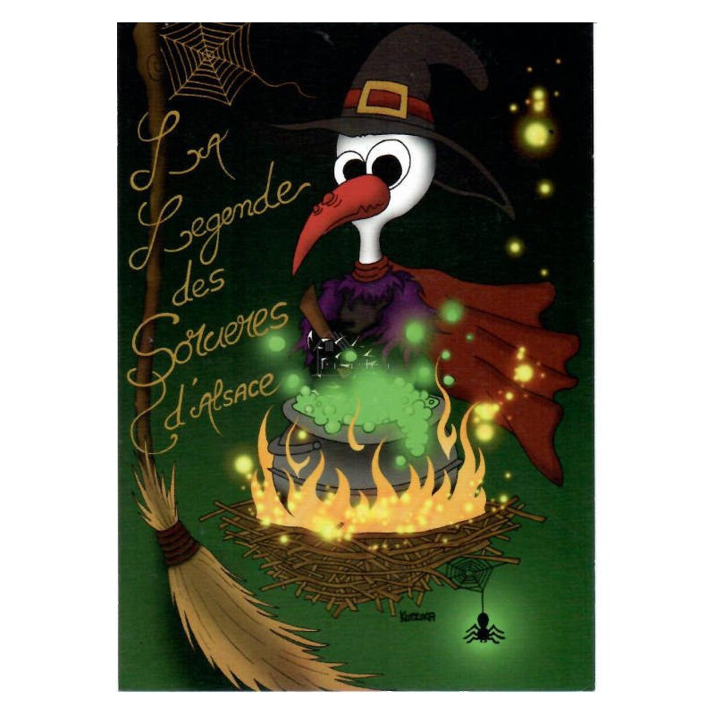 Postcard Stork The Legend of the Witches of Alsace