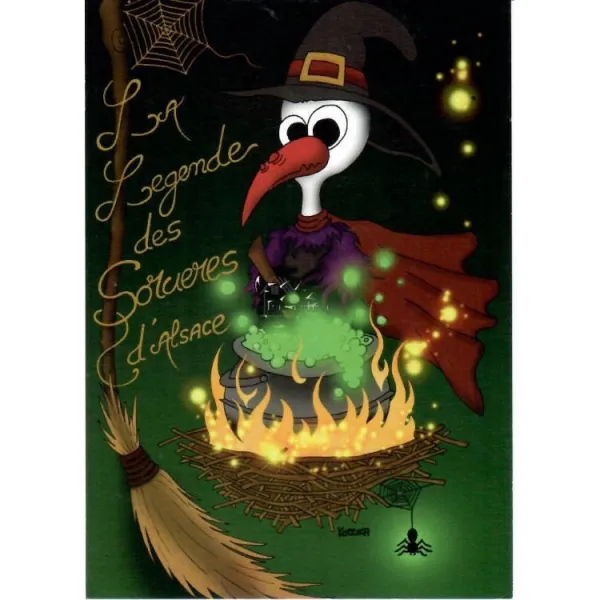 Postcard Stork The Legend of the Witches of Alsace
