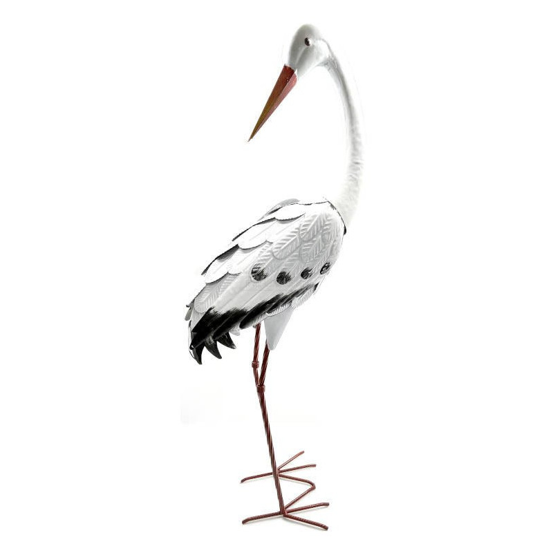 Cigogne décorative tout métal 85 cm