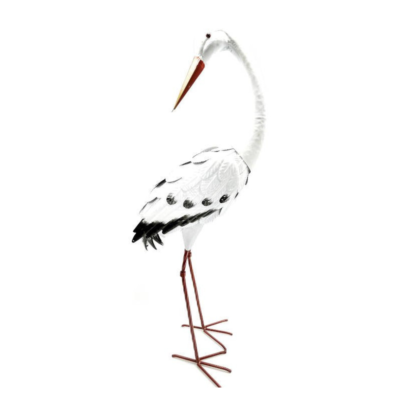 Cigogne décorative tout métal 85 cm