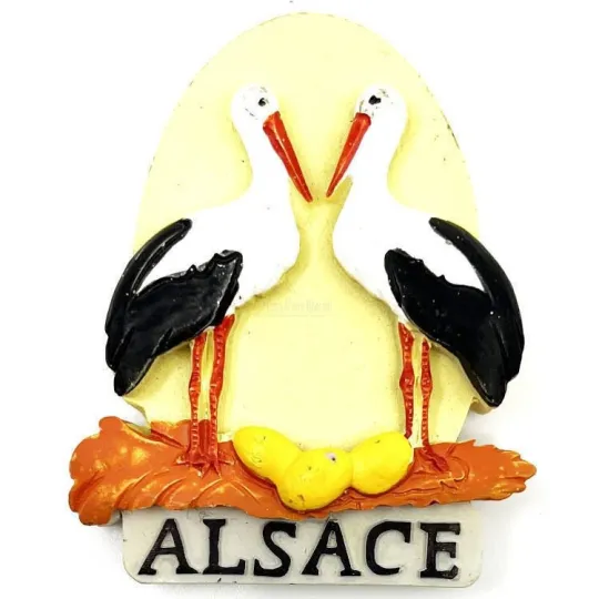 Magnet Décoratif Oeuf de Cigogne en Nid