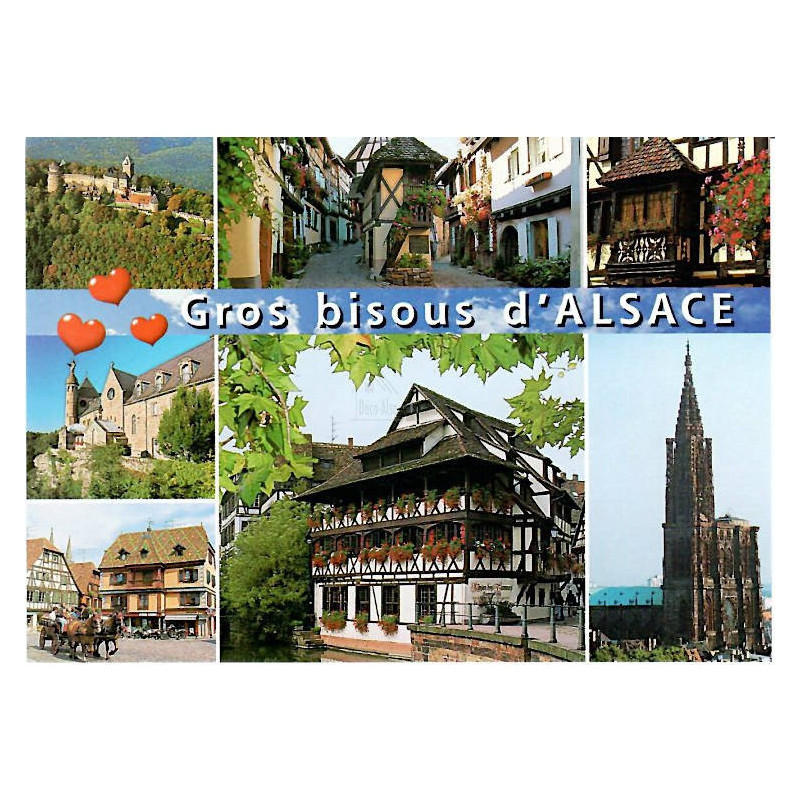 Postkarte Big Küsse Dörfer des Elsass