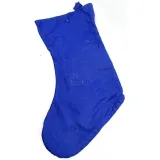 Chaussettes de Noël bleue décor Père Noël et Bonhomme de neige
