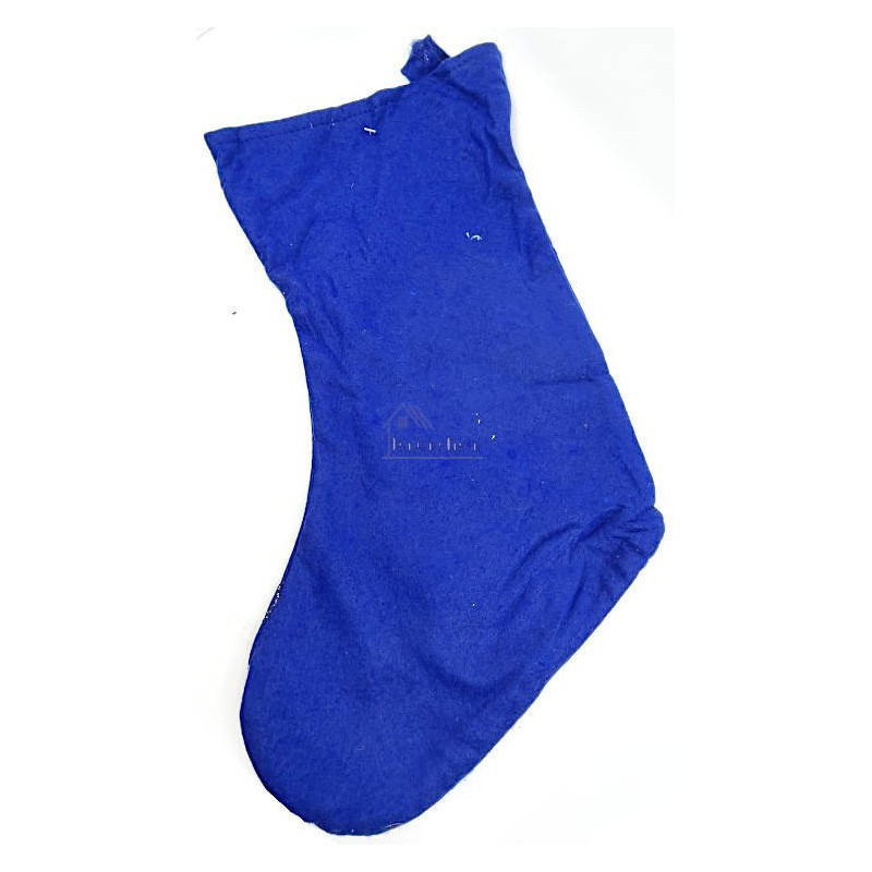 Chaussettes de Noël bleue décor Père Noël et Bonhomme de neige