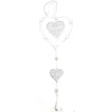 Coeur d'Alsace en Métal blanc double Coeur et Clochette