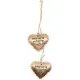 Coeur d'Alsace en Métal coloris bronze pailleté et double Coeur