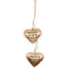 Heart of Alsace made of metal in bronze glitter and double heart