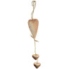 Heart of Alsace made of metal in bronze glitter and double heart
