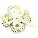 Broche Fantaisie doré Trèfle à 4 Feuilles en Strass