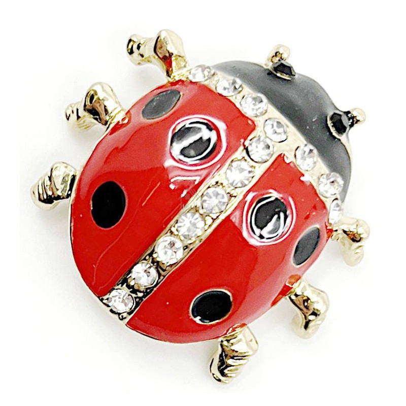 Broche Fantaisie doré Coccinelle à Strass
