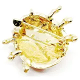 Goldfarbene Fantasiebrosche Marienkäfer mit Strasssteinen